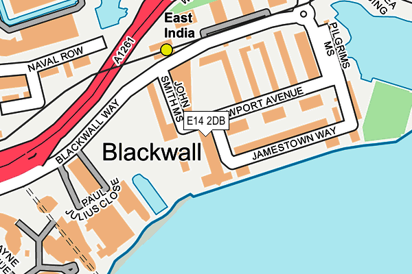 E14 2DB map - OS OpenMap – Local (Ordnance Survey)