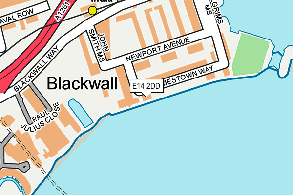 E14 2DD map - OS OpenMap – Local (Ordnance Survey)