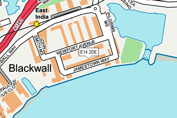 E14 2DE map - OS OpenMap – Local (Ordnance Survey)