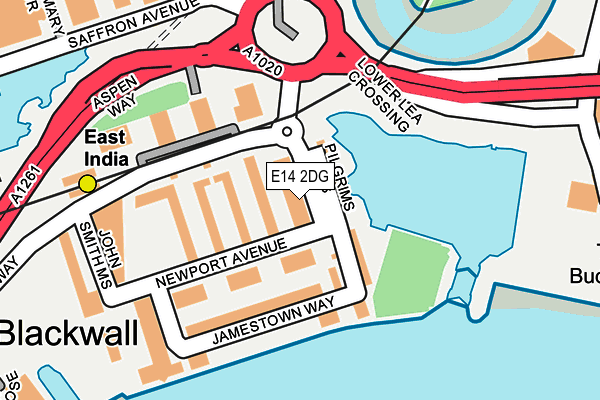 E14 2DG map - OS OpenMap – Local (Ordnance Survey)