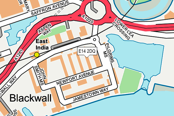 E14 2DQ map - OS OpenMap – Local (Ordnance Survey)