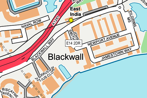 E14 2DR map - OS OpenMap – Local (Ordnance Survey)