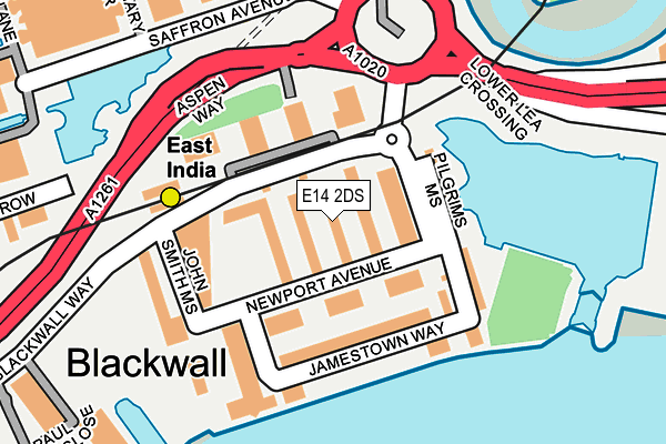 E14 2DS map - OS OpenMap – Local (Ordnance Survey)