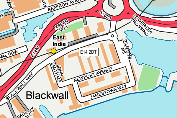 E14 2DT map - OS OpenMap – Local (Ordnance Survey)