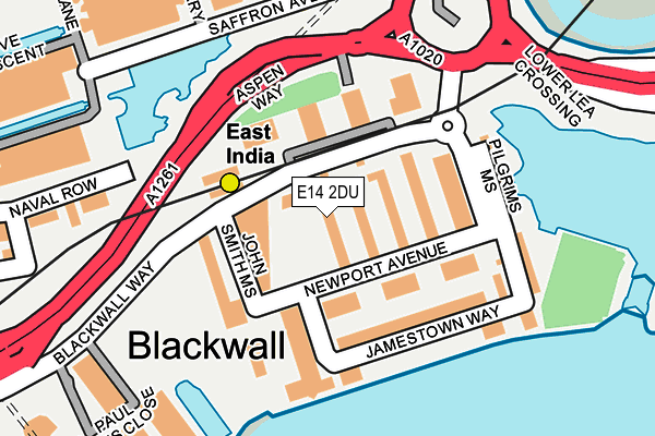 E14 2DU map - OS OpenMap – Local (Ordnance Survey)