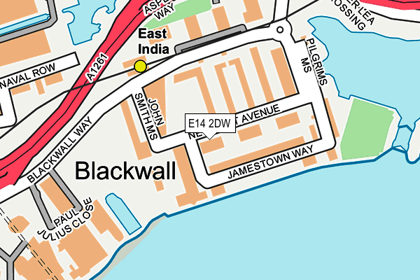 E14 2DW map - OS OpenMap – Local (Ordnance Survey)