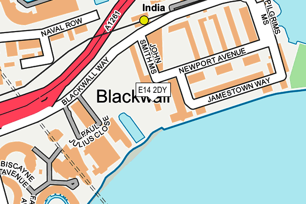 E14 2DY map - OS OpenMap – Local (Ordnance Survey)