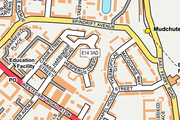 E14 3AD map - OS OpenMap – Local (Ordnance Survey)