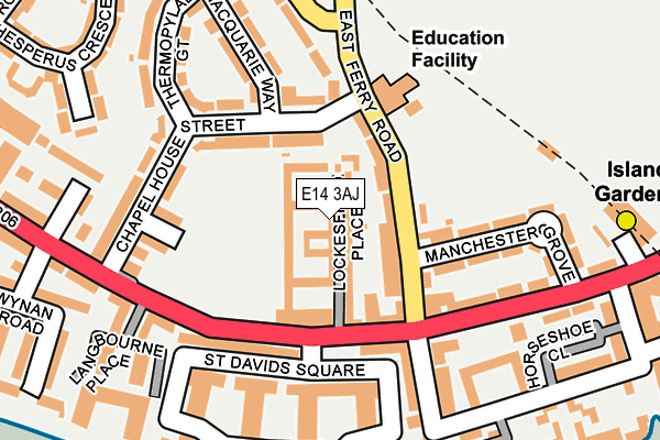 E14 3AJ map - OS OpenMap – Local (Ordnance Survey)