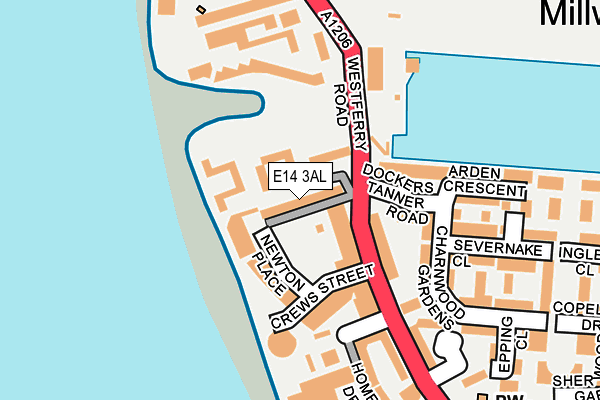 E14 3AL map - OS OpenMap – Local (Ordnance Survey)