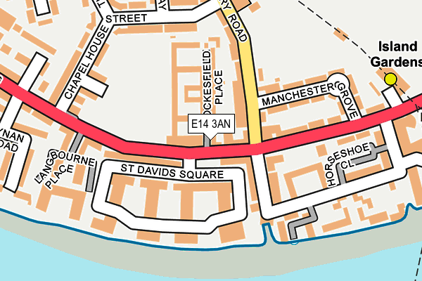 E14 3AN map - OS OpenMap – Local (Ordnance Survey)