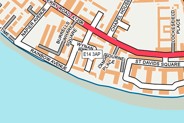 E14 3AP map - OS OpenMap – Local (Ordnance Survey)