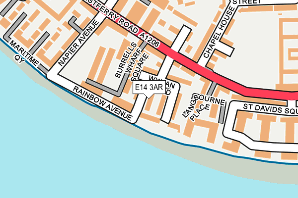 E14 3AR map - OS OpenMap – Local (Ordnance Survey)