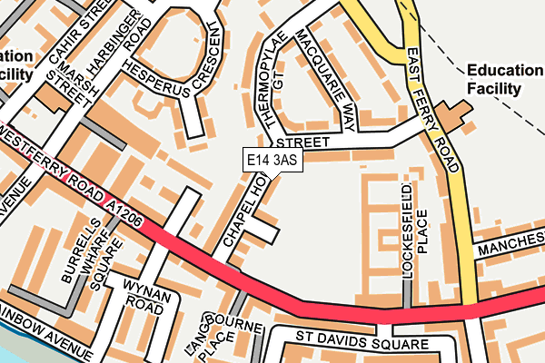 E14 3AS map - OS OpenMap – Local (Ordnance Survey)