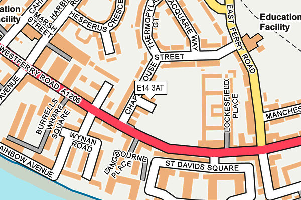E14 3AT map - OS OpenMap – Local (Ordnance Survey)