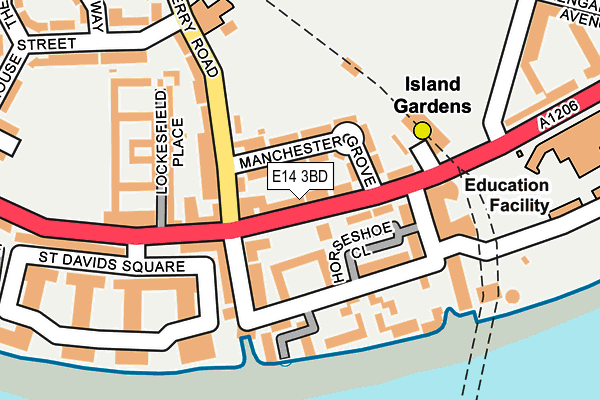 E14 3BD map - OS OpenMap – Local (Ordnance Survey)