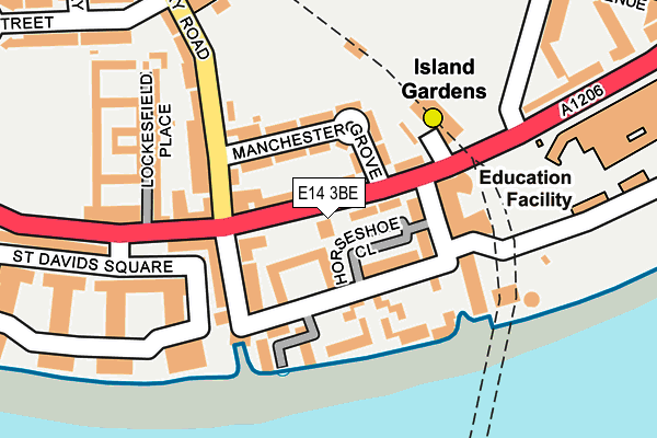 E14 3BE map - OS OpenMap – Local (Ordnance Survey)