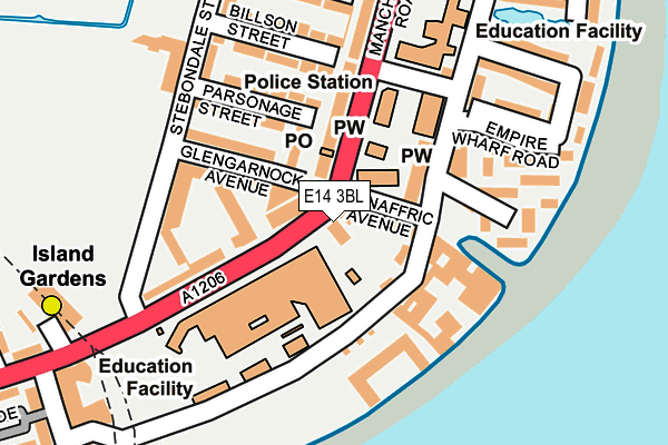 E14 3BL map - OS OpenMap – Local (Ordnance Survey)