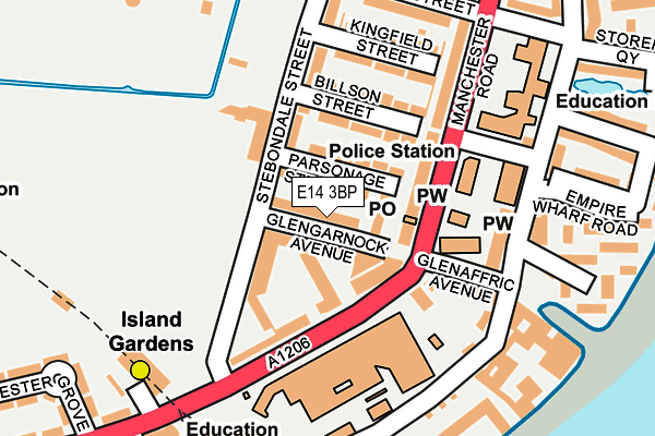 E14 3BP map - OS OpenMap – Local (Ordnance Survey)