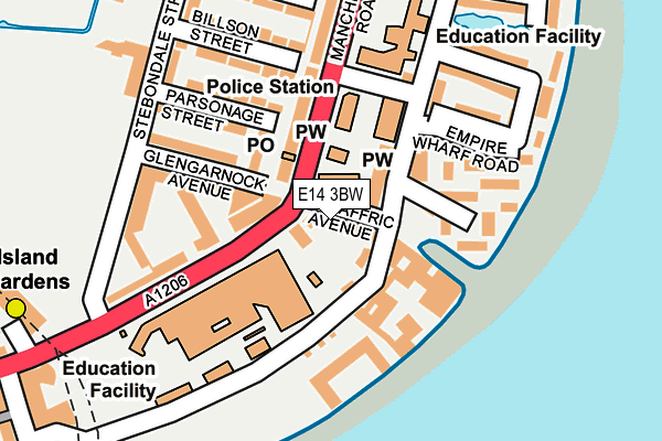 E14 3BW map - OS OpenMap – Local (Ordnance Survey)