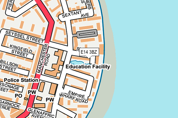 E14 3BZ map - OS OpenMap – Local (Ordnance Survey)
