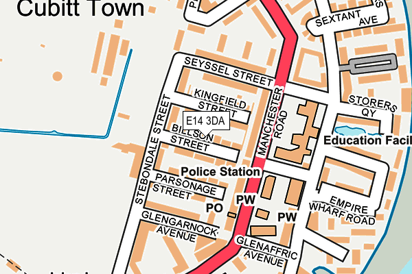 E14 3DA map - OS OpenMap – Local (Ordnance Survey)