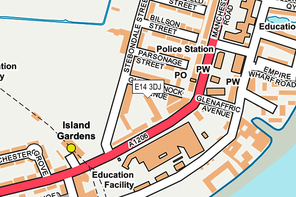 E14 3DJ map - OS OpenMap – Local (Ordnance Survey)