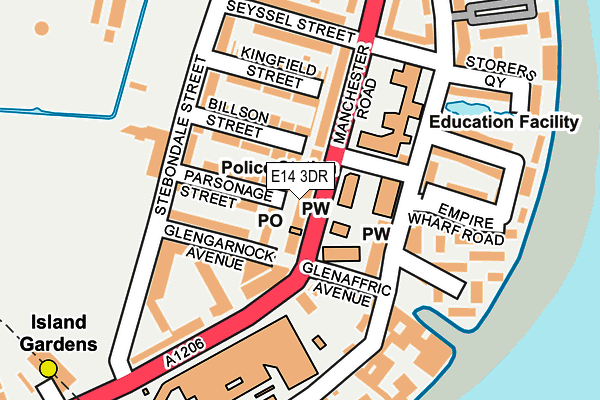 E14 3DR map - OS OpenMap – Local (Ordnance Survey)