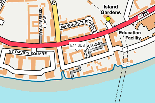 E14 3DS map - OS OpenMap – Local (Ordnance Survey)