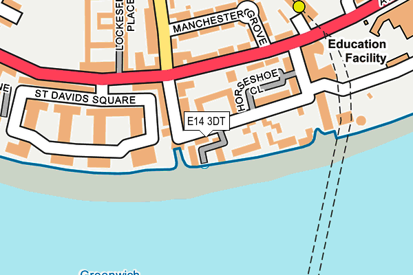 E14 3DT map - OS OpenMap – Local (Ordnance Survey)