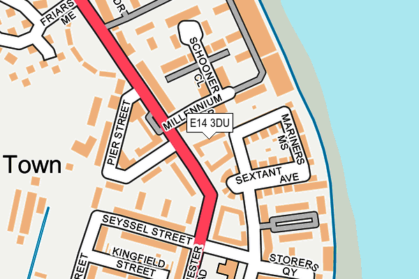 E14 3DU map - OS OpenMap – Local (Ordnance Survey)