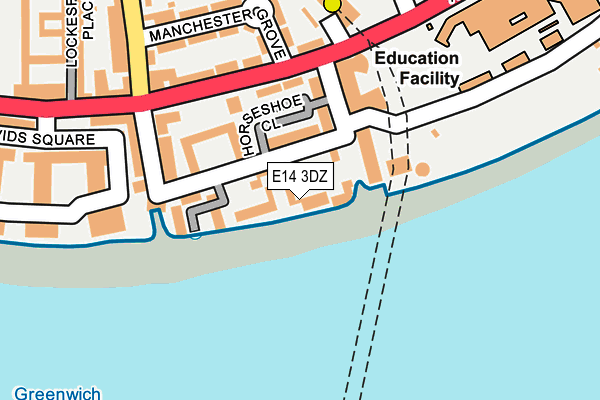 E14 3DZ map - OS OpenMap – Local (Ordnance Survey)