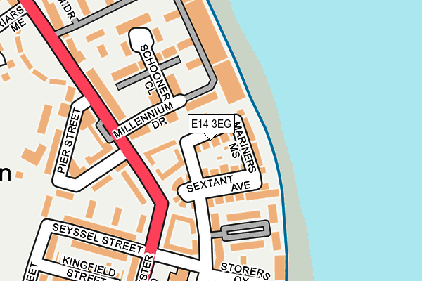 E14 3EG map - OS OpenMap – Local (Ordnance Survey)