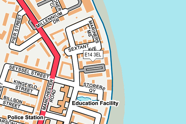 E14 3EL map - OS OpenMap – Local (Ordnance Survey)