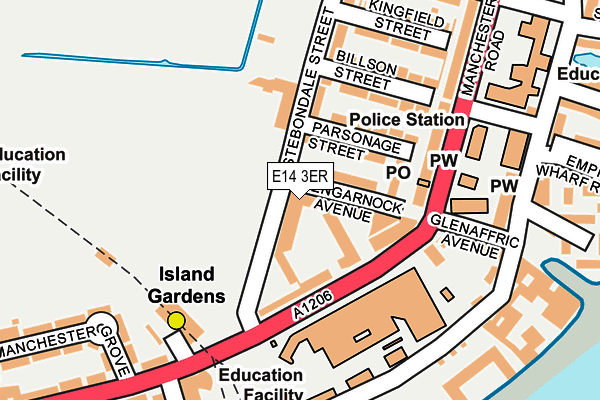 E14 3ER map - OS OpenMap – Local (Ordnance Survey)