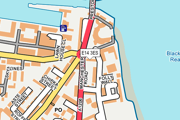 E14 3ES map - OS OpenMap – Local (Ordnance Survey)