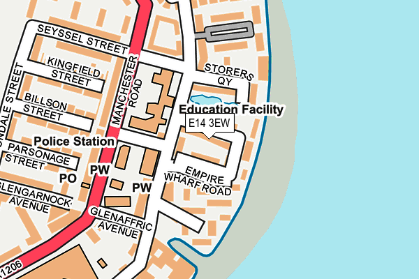 E14 3EW map - OS OpenMap – Local (Ordnance Survey)