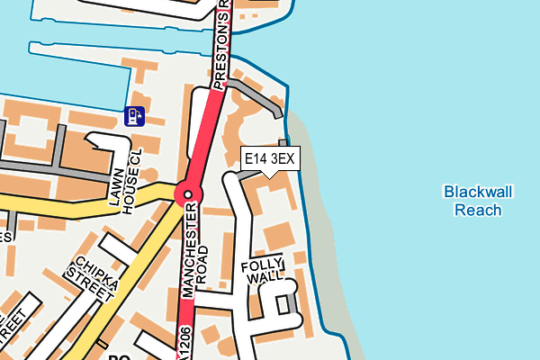 E14 3EX map - OS OpenMap – Local (Ordnance Survey)