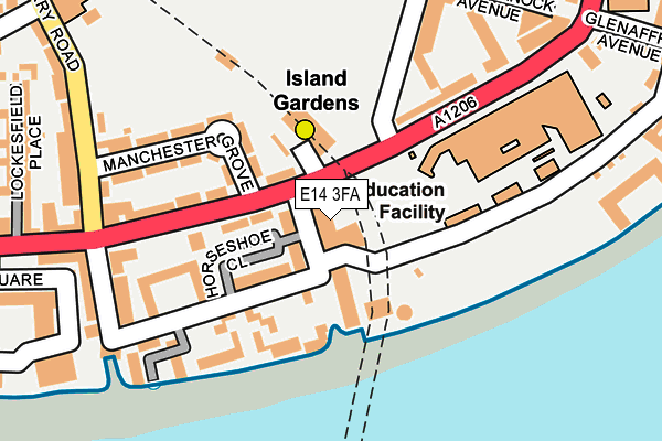 E14 3FA map - OS OpenMap – Local (Ordnance Survey)