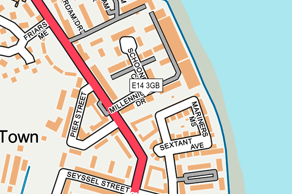 E14 3GB map - OS OpenMap – Local (Ordnance Survey)