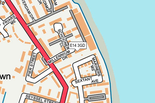 E14 3GD map - OS OpenMap – Local (Ordnance Survey)