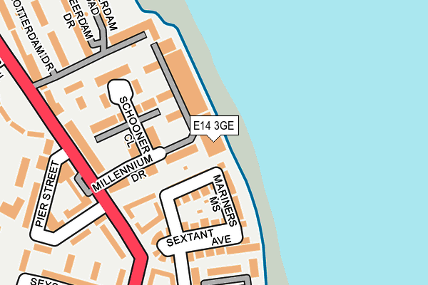 E14 3GE map - OS OpenMap – Local (Ordnance Survey)