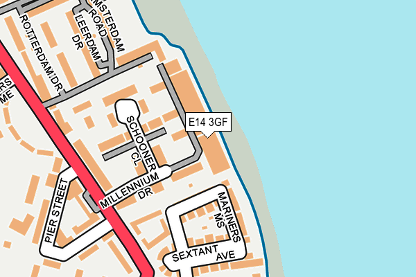 E14 3GF map - OS OpenMap – Local (Ordnance Survey)