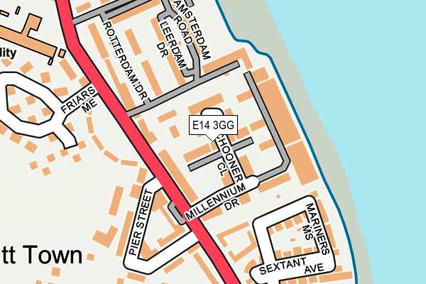 E14 3GG map - OS OpenMap – Local (Ordnance Survey)