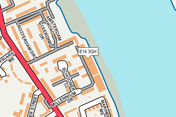E14 3GH map - OS OpenMap – Local (Ordnance Survey)