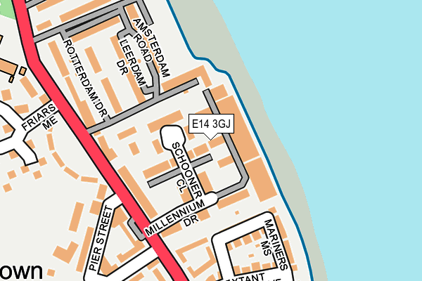 E14 3GJ map - OS OpenMap – Local (Ordnance Survey)