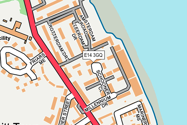 E14 3GQ map - OS OpenMap – Local (Ordnance Survey)