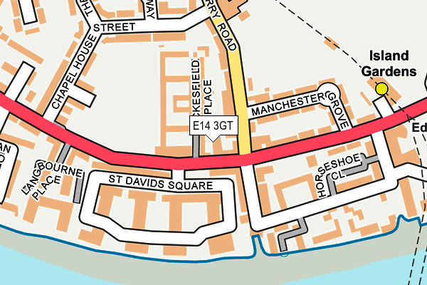 E14 3GT map - OS OpenMap – Local (Ordnance Survey)