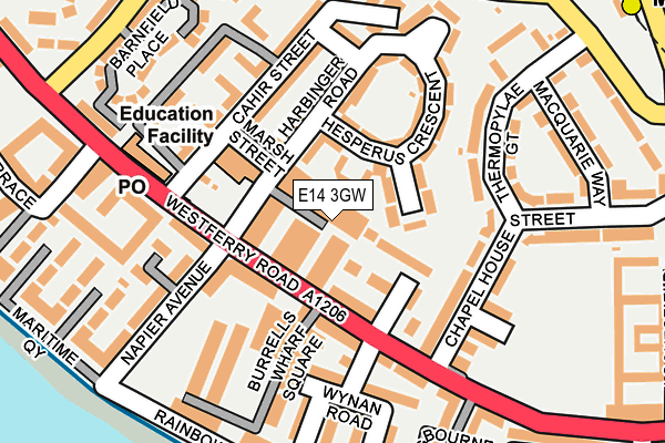 E14 3GW map - OS OpenMap – Local (Ordnance Survey)