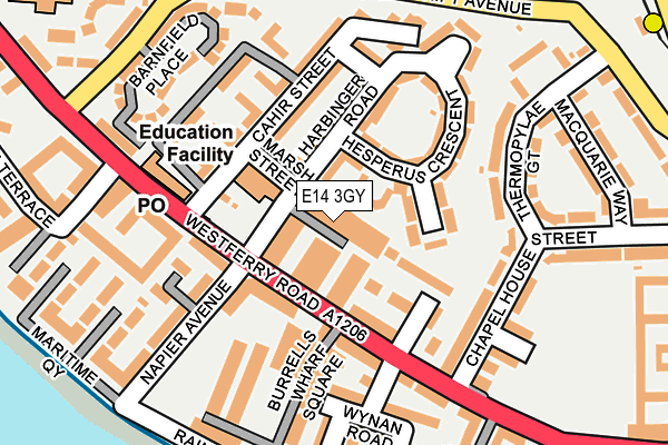 E14 3GY map - OS OpenMap – Local (Ordnance Survey)